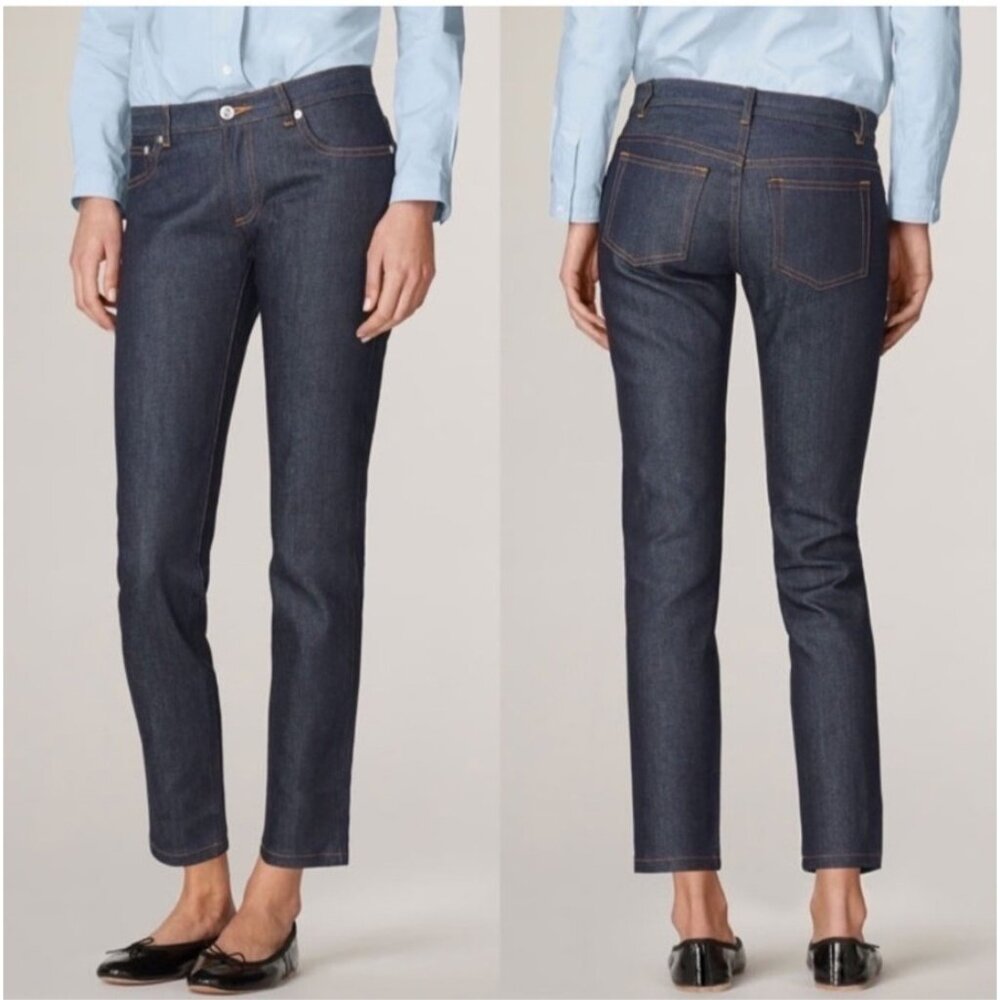 A.P.C. Japanese Denim High Standard Cropped Jeans Dark Indigo